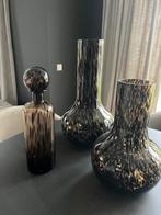 Prachtige set Cheetah Seim vazen te koop, Huis en Inrichting, Woonaccessoires | Vazen, Ophalen, Gebruikt, Overige kleuren, Glas