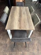 Tafel en 6 stoelen, Huis en Inrichting, Tafels | Eettafels, Ophalen, Gebruikt, 50 tot 100 cm, Vijf personen of meer