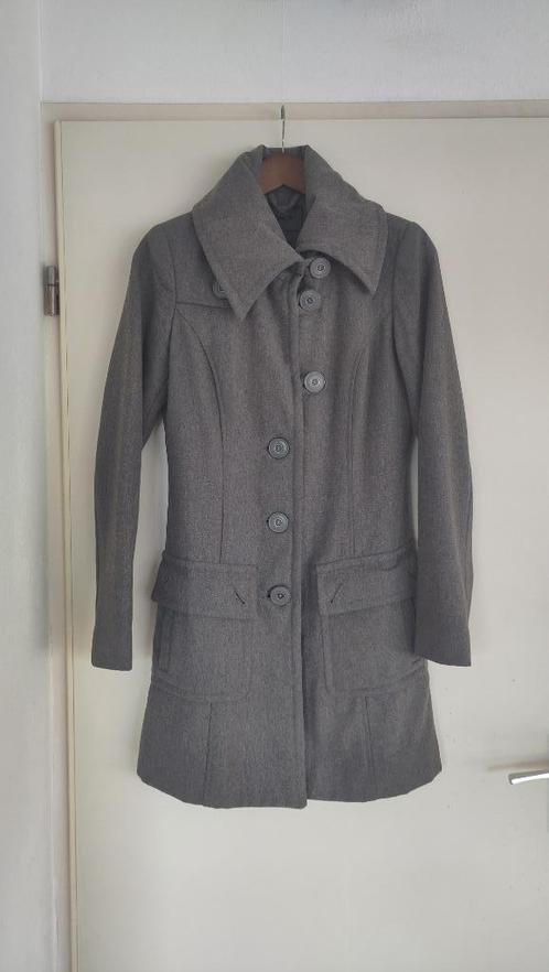 Wollen lange jas maat S, Kleding | Dames, Jassen | Winter, Gedragen, Maat 36 (S), Grijs, Ophalen of Verzenden