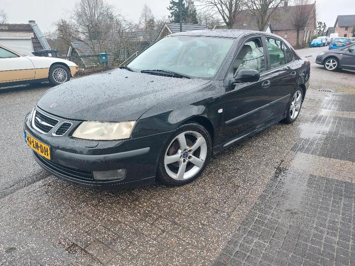 Saab 9-3 2.0 T Sport Sedan AUTOMAAT LEER 2003 Zwart, Auto's, Saab, Bedrijf, Saab 9-3, E, Origineel Nederlands, Ophalen