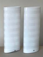 2 Hoge Ikea Design Anne Nilsson Ovale Vaas Vazen Wit Set, Ophalen, 50 tot 75 cm, Wit, Glas