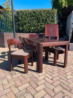 Vintage tafel met 6 stoelen, Ophalen, Gebruikt, Vintage design modern, 4 tot 6 stoelen