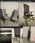 Inklapbare tuinstoelen (2x) met kussen, Ophalen, Zo goed als nieuw, Metaal, Inklapbaar