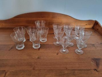 Vintage Glazenset - 13 stuks beschikbaar voor biedingen