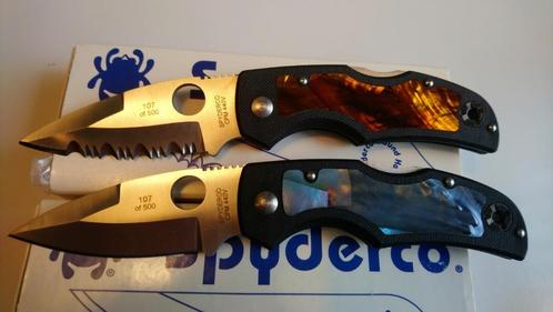 Spyderco Native set met Inlay. Heel zeldzaam, Verzamelen, Militaria | Algemeen, Overige soorten, Mes of Dolk, Ophalen of Verzenden
