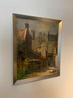 Olieverf schilderij “Frans Huis”, Antiek en Kunst, Kunst | Schilderijen | Klassiek, Ophalen of Verzenden