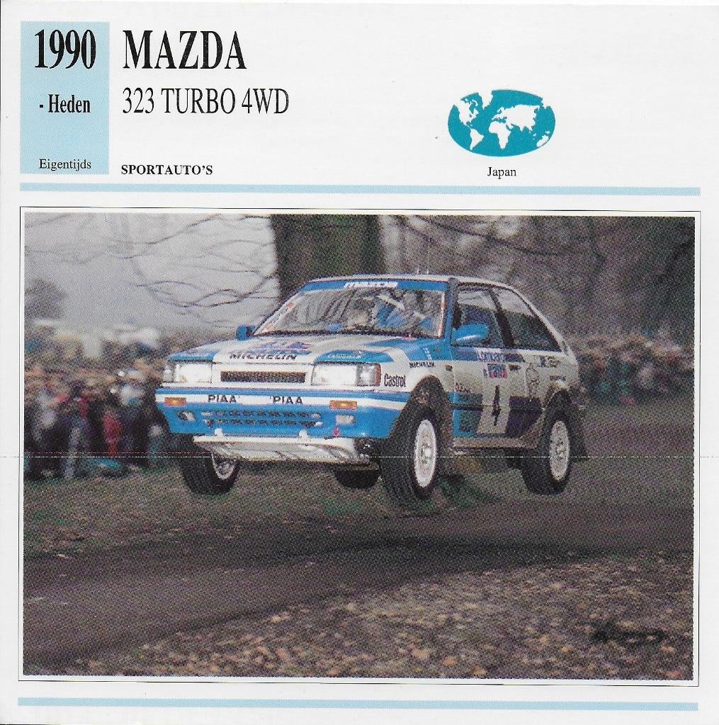 Ma744 autokaart mazda 323 turbo 4wd (1990, Ophalen of Verzenden, Zo goed als nieuw, Auto's
