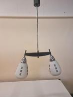 Vintage hanglamp jaren 60 70 metaal melkglas, Ophalen, ,, Zo goed als nieuw, ,