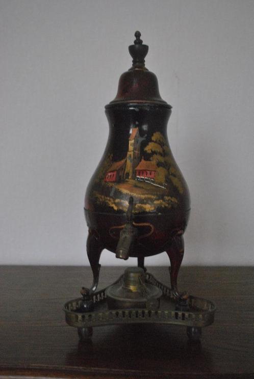 Kraantjespot, tin, beschilderd, Antiek en Kunst, Antiek | Tin, Ophalen of Verzenden