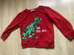 Kersttrui H&M dino maat 110/ 116 pailletten, Ophalen, Gebruikt, Jongen of Meisje, Trui of Vest