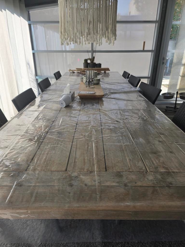 Grote eettafel/werktafel met 8 stopcontacten merk jorg, Ophalen of Verzenden