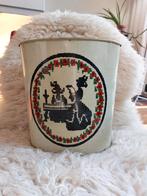 Vintage Tomado prullenbak met kruissteek motief jaren 70, Gebruikt, Ophalen of Verzenden, Minder dan 10 liter, Metaal