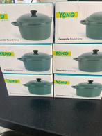 6 Kleine Yong Casserole Ronde Grijze Pannetjes, Huis en Inrichting, Keuken | Potten en Pannen, Ophalen of Verzenden, Nieuw, Gietijzer