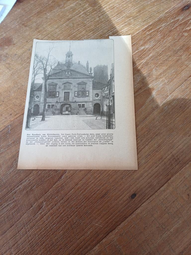 Knipsel raadhuis Middelharnis 1923, Verzamelen, Tijdschriften, Kranten en Knipsels, Ophalen of Verzenden, 1920 tot 1940, Knipsel(s)