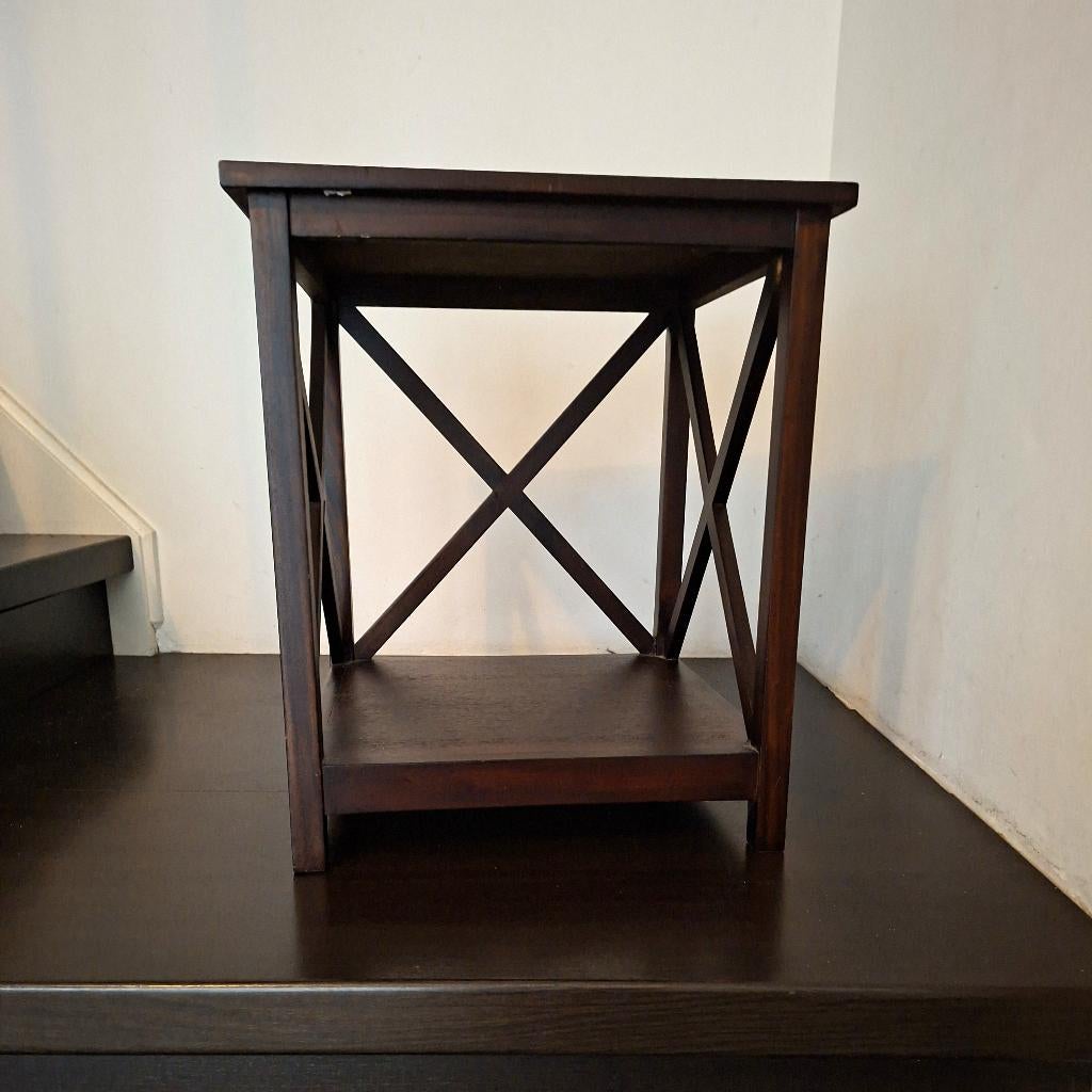 Bijzettafel koloniale stijl, Ophalen, Minder dan 55 cm, Koloniaal, Vierkant