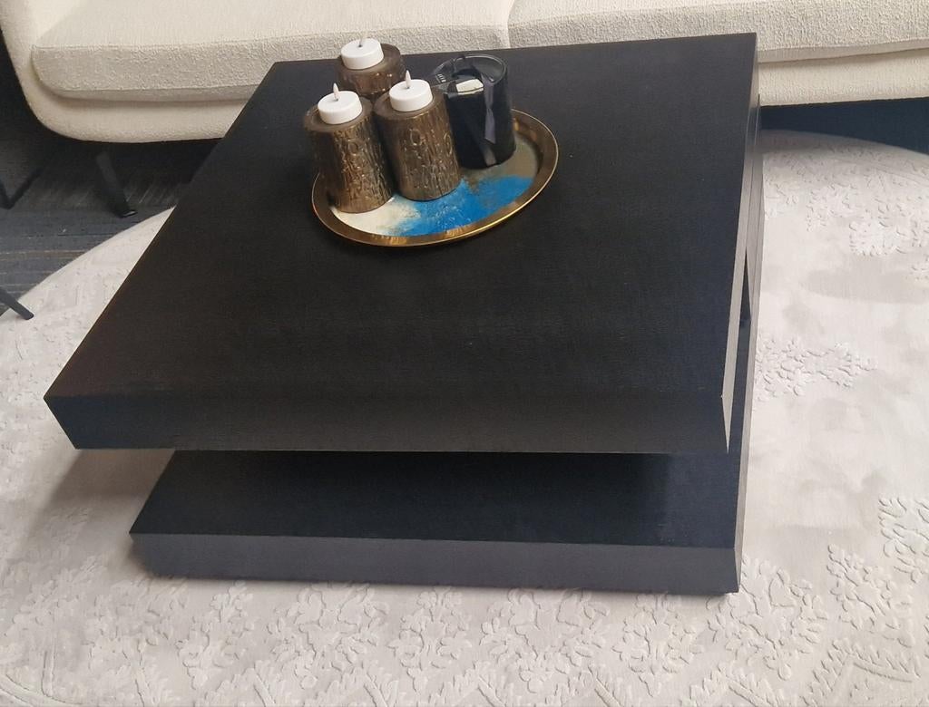 Richmond salontafel zwart eikenfineer, Ophalen, Gebruikt, Glas, Luxe