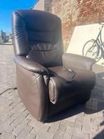 Hukla Relaxfauteuil - Bruin Leer - Elektrisch, Ophalen, Modern comfort, Zo goed als nieuw, 75 tot 100 cm