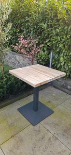 Buiten tafel 60x60 met metalen antracieten poot vierkant, Ophalen, Vierkant, Hout