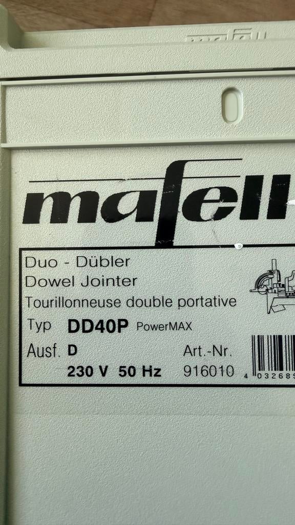 Mafell DD40P Dowel Jointer, compleet met accessoires, Doe-het-zelf en Verbouw, Ophalen of Verzenden, Zo goed als nieuw, 600 watt of meer