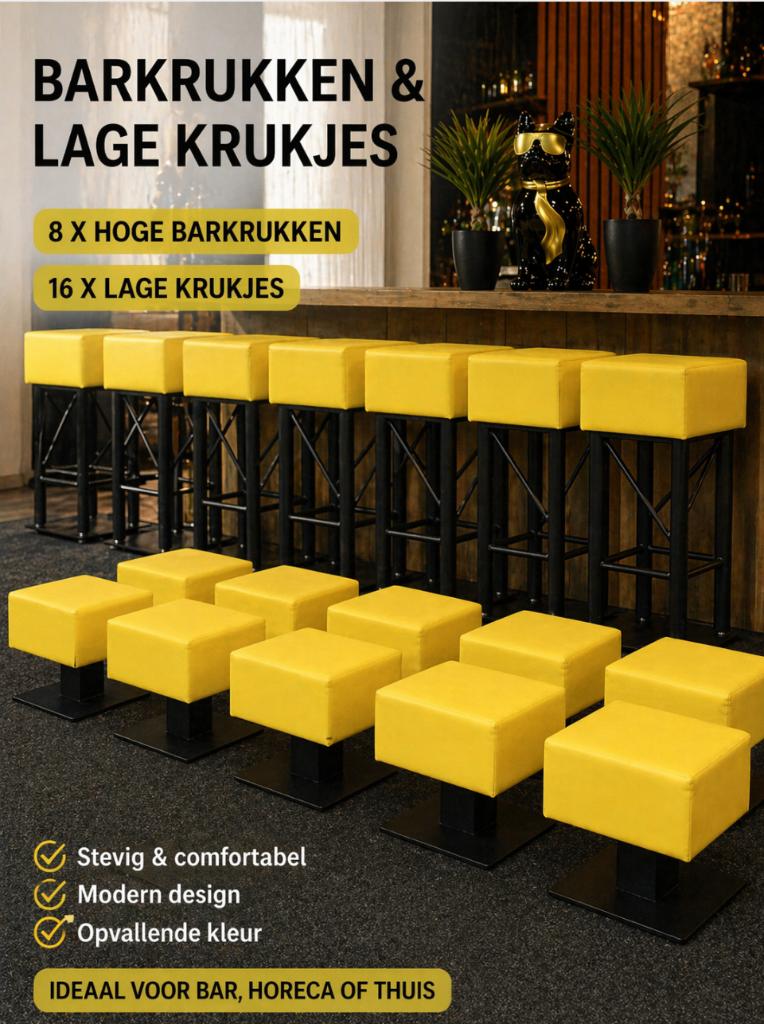 Set Industriële (bar)krukken van Protruss truss  DJ /horeca, Ophalen, 5 krukken of meer, 60 tot 90 cm, Zo goed als nieuw