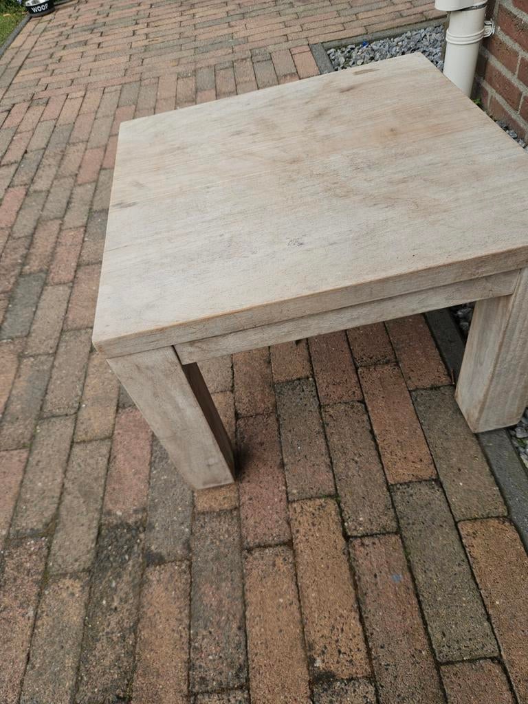 Teakhouten bijzettafel 40x40x35cm - Gebruikt, Ophalen, Minder dan 45 cm, Minder dan 55 cm, Gebruikt