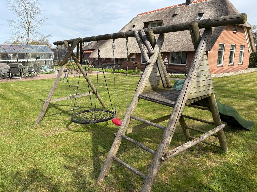 Schommel, glijbaan en duikelrek -kan nog een ronde mee, Ophalen, Gebruikt, Glijbaan