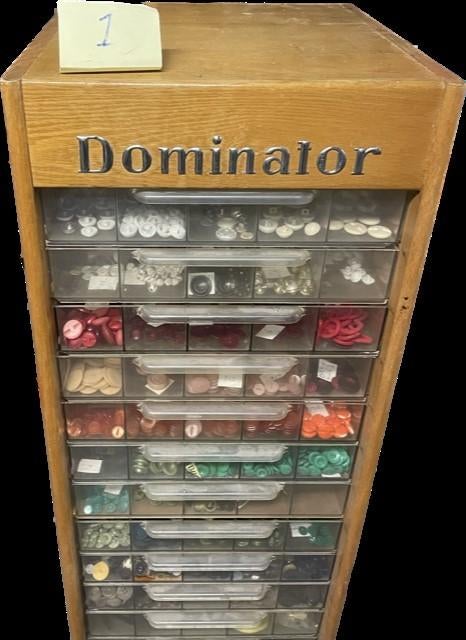 Te koop: grote knopenkast Dominator, Ophalen, Gebruikt