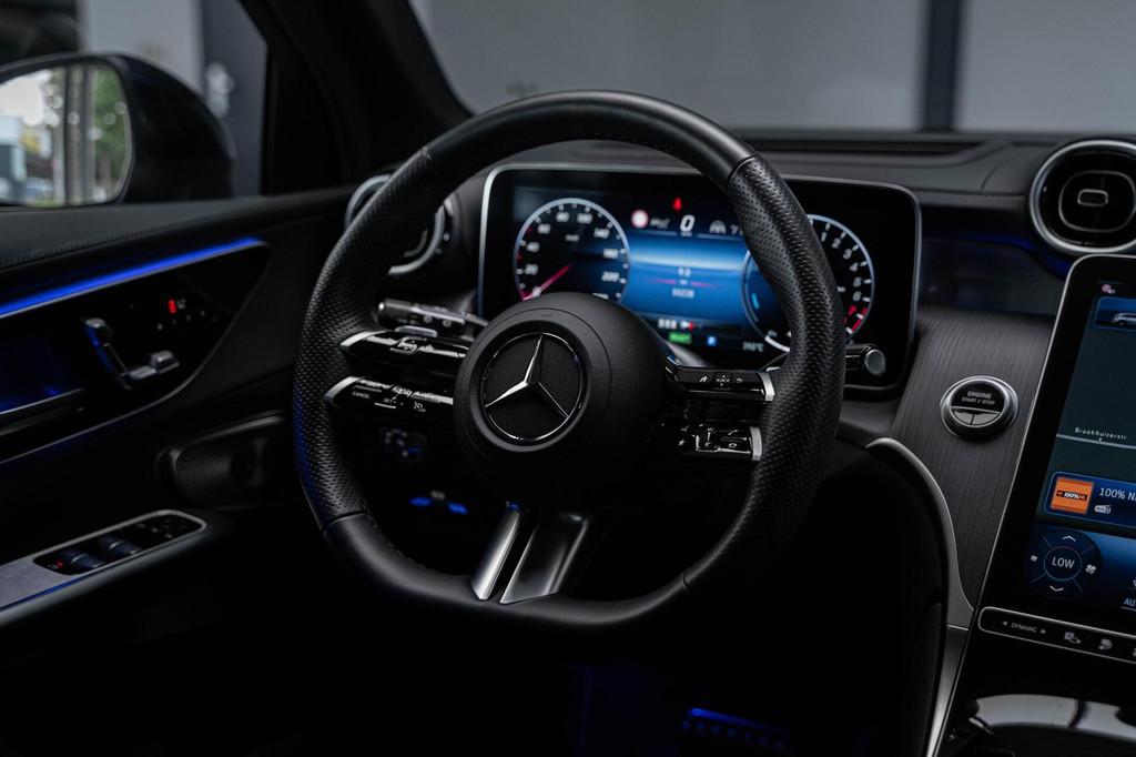 Mercedes GLC-klasse 400e 4MATIC AMG Burm. 360 Luchtv. HuD, Automaat, Gebruikt, Blauw, Leder