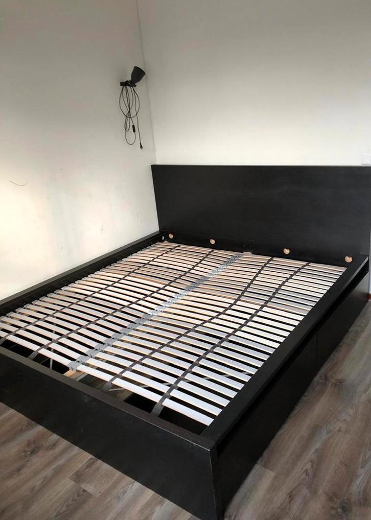 IKEA MALM 180x200 bed met MALM lades en LONSET lattenbodem, Huis en Inrichting, Slaapkamer | Bedden, Zo goed als nieuw, Tweepersoons