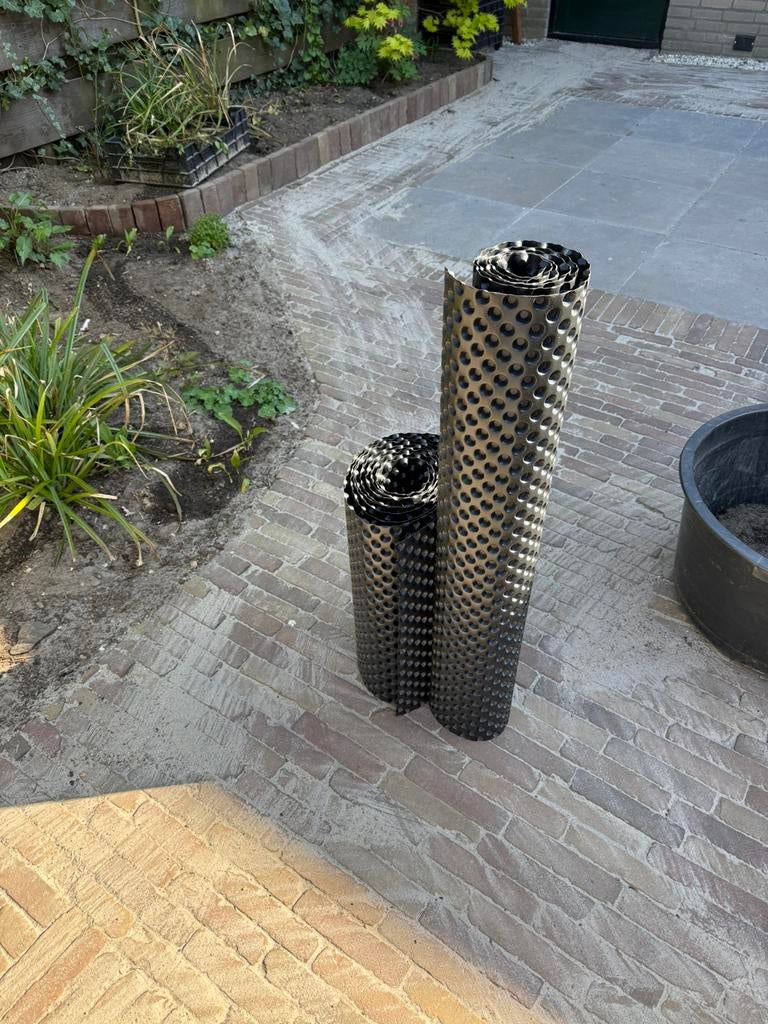 Noppenfolie voor plantenbak - tuin, Doe-het-zelf en Verbouw, Zeil en Folie, Ophalen, Zo goed als nieuw, Minder dan 5 m², Zeil