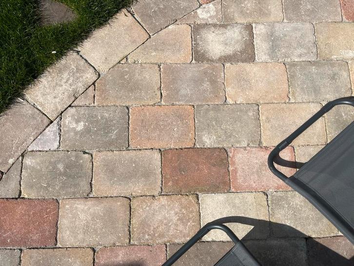 200 trommelstenen 30x20x6 restpartij tuin, Tuin en Terras, Tegels en Klinkers, Gebruikt, Klinkers, Beton, 10 m² of meer, Ophalen