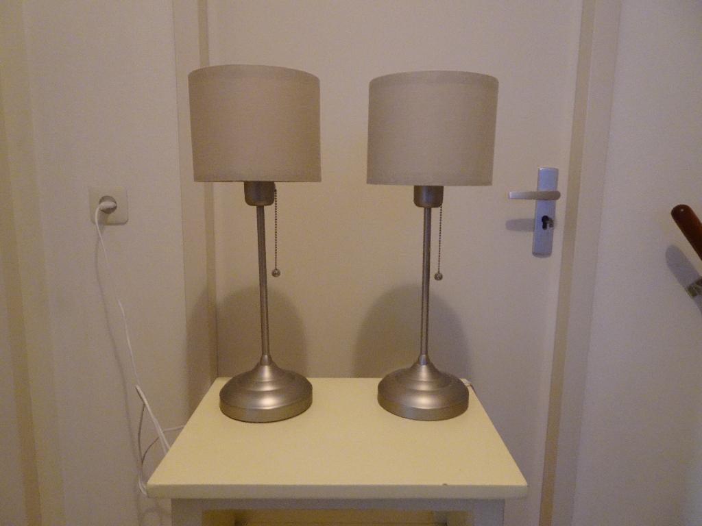 Twee lampjes, Gebruikt, Beige, Rond, Ophalen of Verzenden