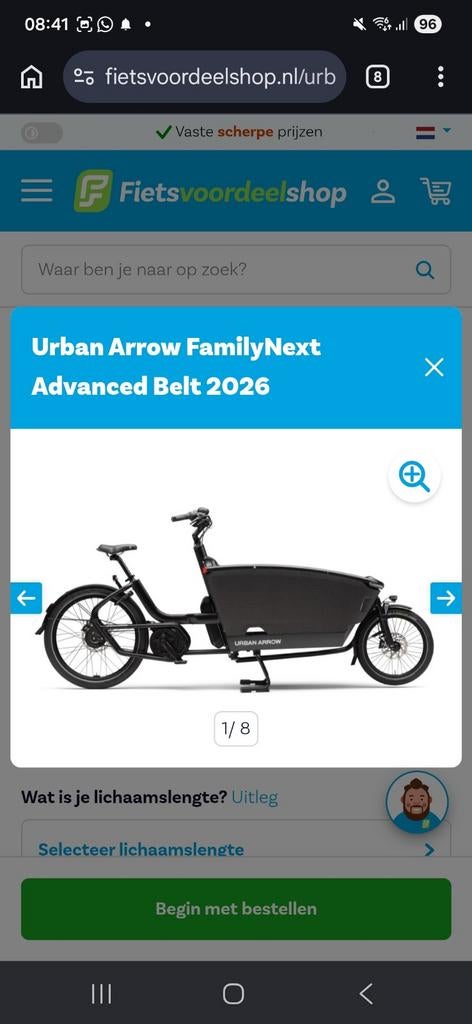 Urban Arrow FamilyNext Advanced Belt 2026 Bakfiets, Fietsen en Brommers, Fietsen | Bakfietsen, 2 kinderen, Ophalen, Overige merken