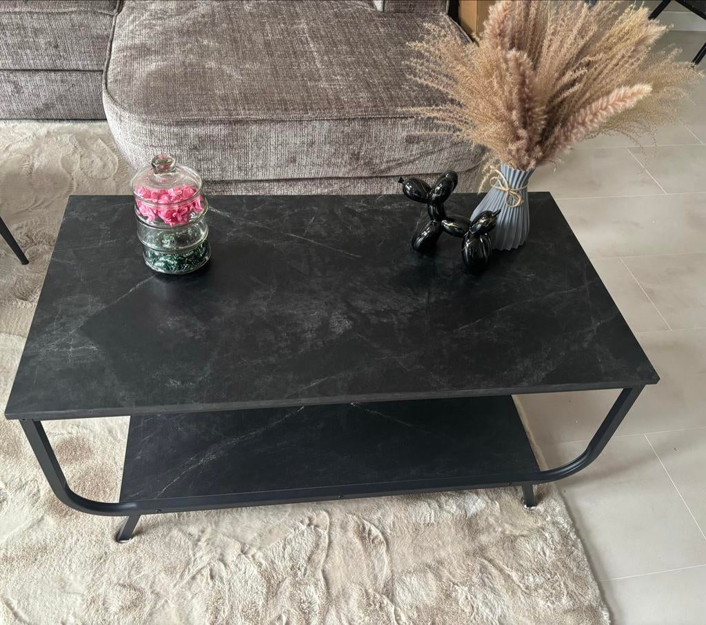 Nieuwe salontafel met marmerlook!, 100 tot 150 cm, Nieuw, Metaal, Minder dan 50 cm