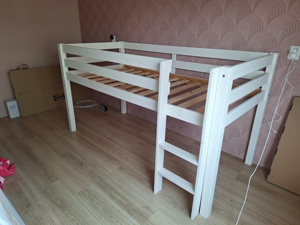 Vipack Halfhoogslaper Pino Wit - Perfect voor Kinderkamer, Ophalen, Gebruikt, Eenpersoons, 90 cm