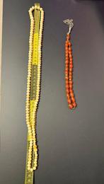 Antieke Ivoren Ketting & Jemen Steen Tesbih, Ophalen of Verzenden, Rood, Overige materialen