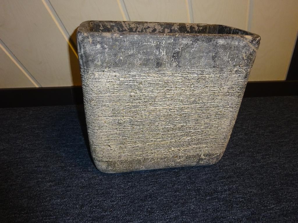 ( nr. 328 )  bloempot  grijs, Tuin en Terras, Bloempotten, Ophalen, Gebruikt, Rond, Aardewerk