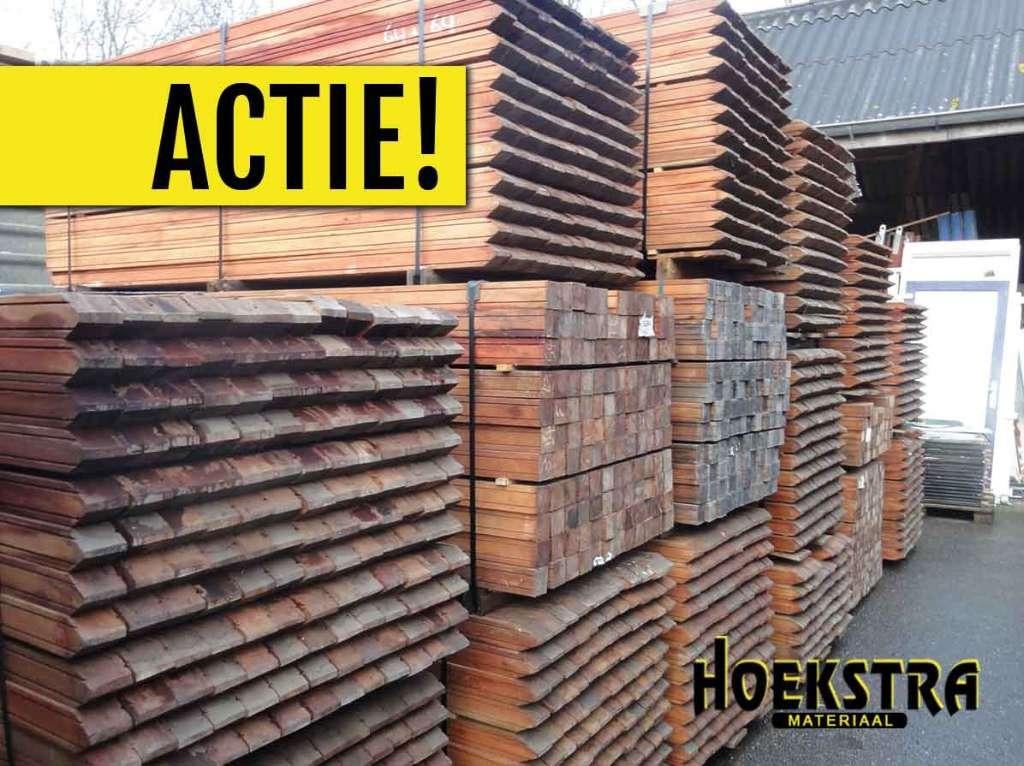 Grote voorraad hardhouten piketpalen! | 25x50 / 35x35, Tuin en Terras, Ophalen, Palen, Nieuw, Hardhout