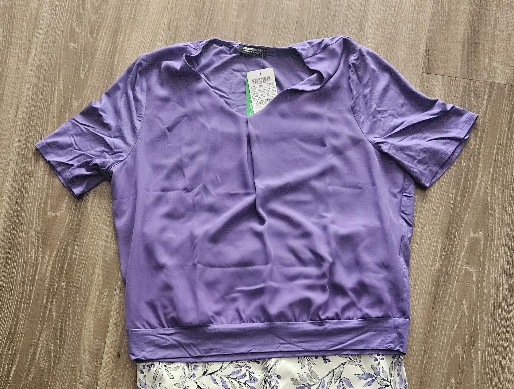 Top blouse shirt paars Frank Walder 46 XL NIEUW, Kleding | Dames, Paars, Maat 46/48 (XL) of groter, Nieuw, Ophalen of Verzenden