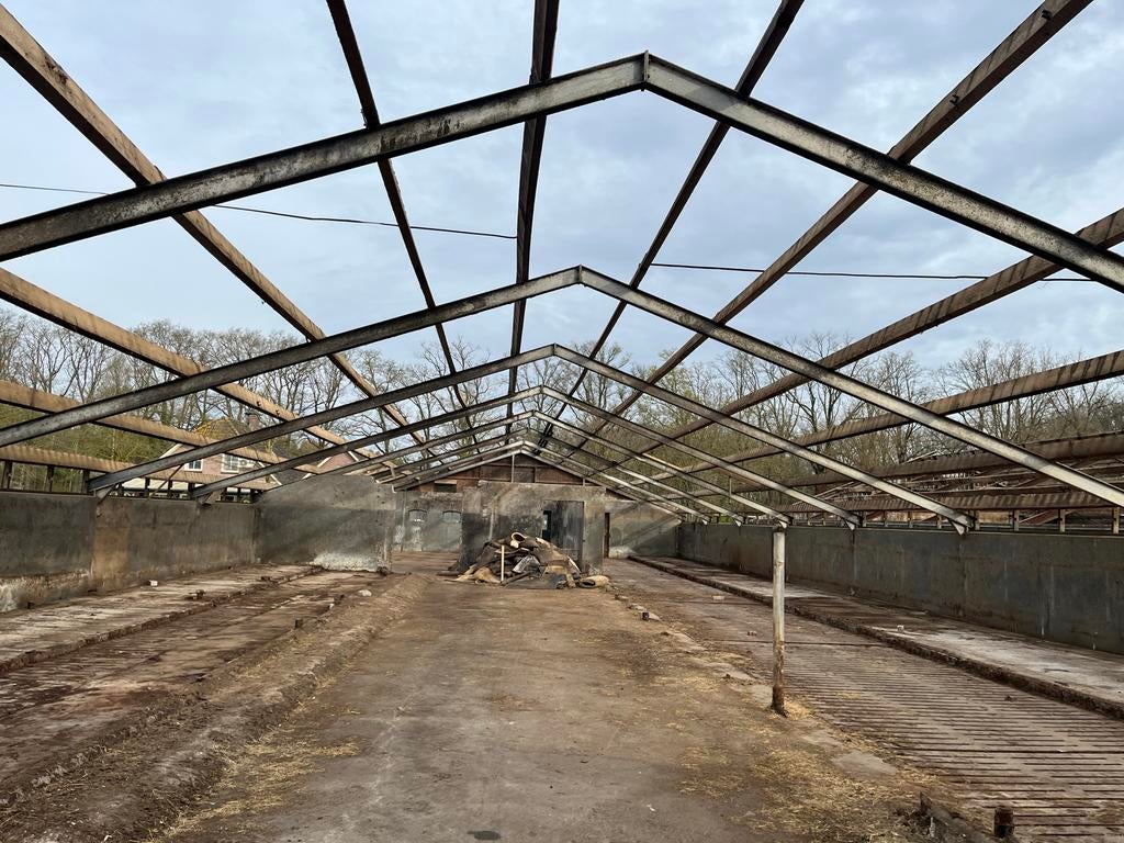 Stalen spanten en houten gordingen voor constructie, Doe-het-zelf en Verbouw, Metalen, Ophalen of Verzenden, Gebruikt, IJzer