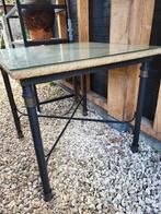 Lloyd Loom Salontafel met glazen plaat, Huis en Inrichting, Tafels | Salontafels, Ophalen, Gebruikt, 50 tot 100 cm, Lloyd Loom