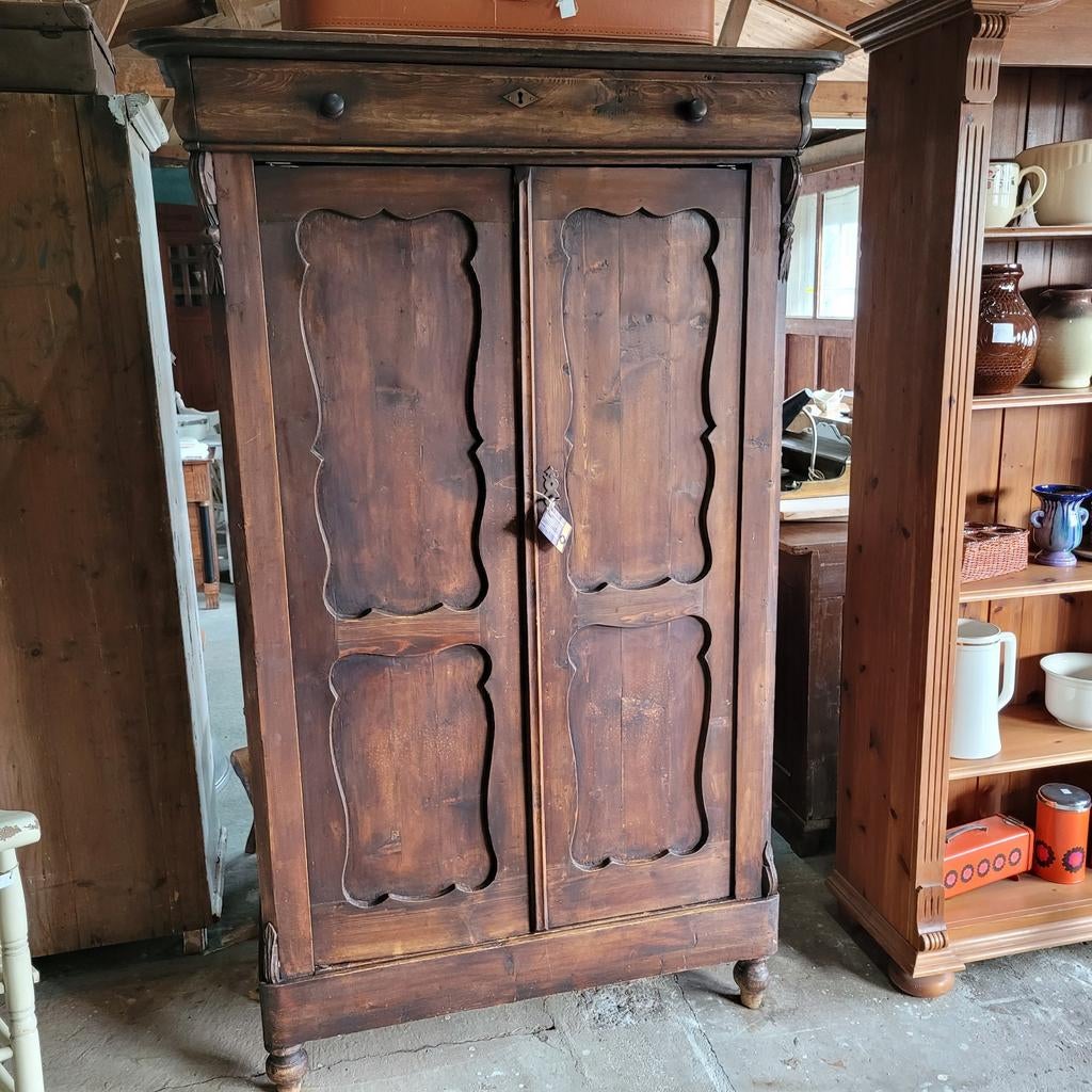 Brocante oude biedermeierkast, servieskast, keukenkast, Ophalen