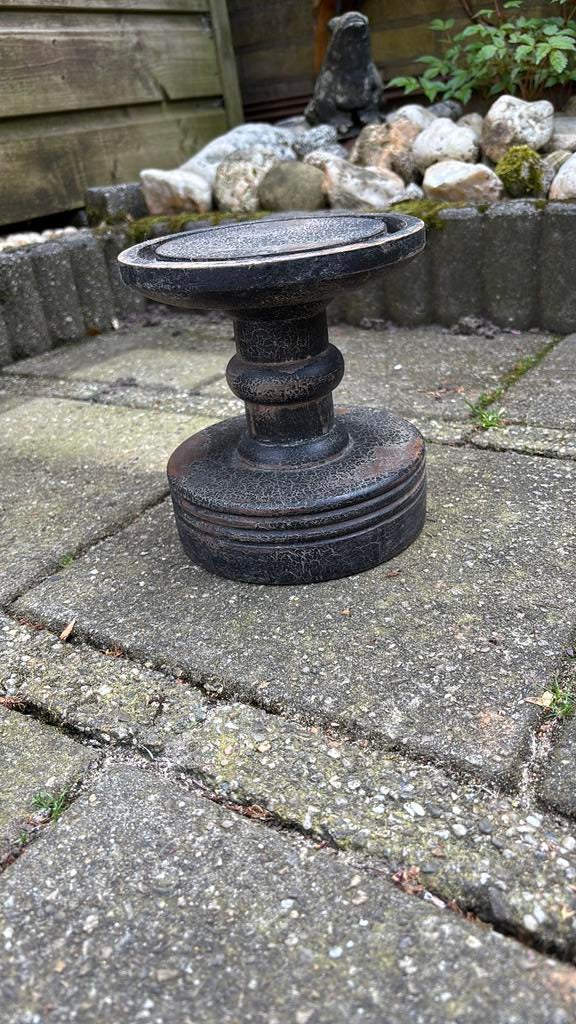 Houten plateau op voet, Ophalen