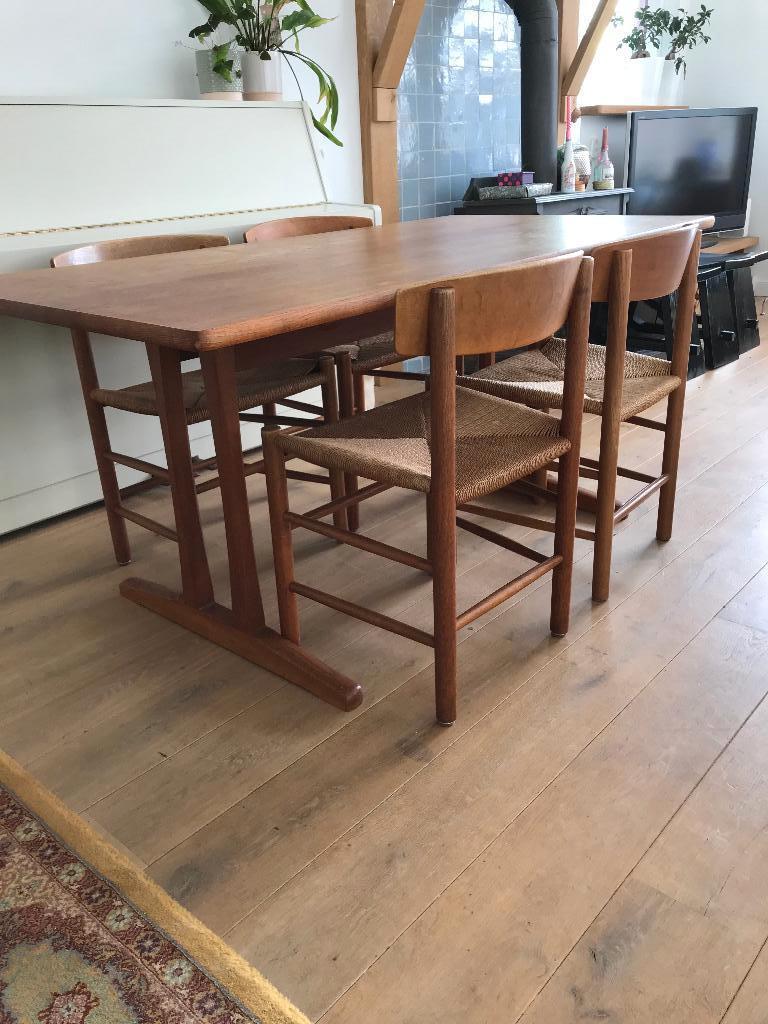 4 Mobler Borge Mogensen J-39 stoel Shaker tafel Vintage, Huis en Inrichting, Stoelen, Gebruikt, Eén, Bruin, Ophalen of Verzenden