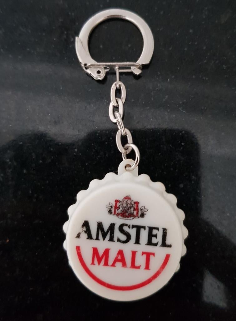 Vintage Amstel Malt bier sleutelhanger - Tini-Lite, Ophalen of Verzenden, Gebruikt, Merk