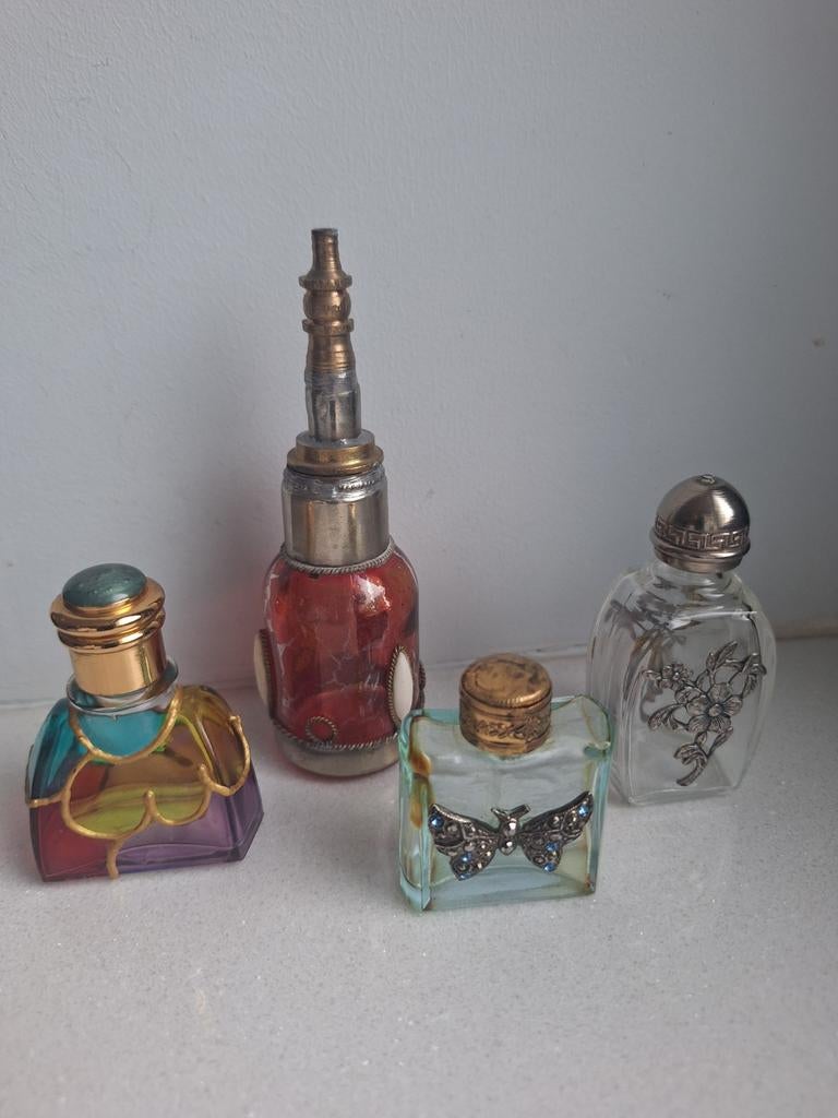 Parfumflesjes Marokkaans Murano glas vlinder, Ophalen of Verzenden