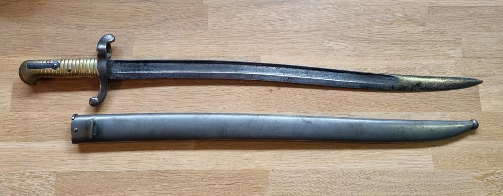 Franse M1842 bajonet, Ophalen of Verzenden, Landmacht, Overige gebieden, Mes of Dolk