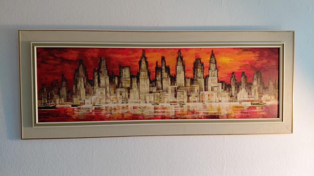 Schilderij Catelani Jaren 60 / 70, Antiek en Kunst, Kunst | Schilderijen | Klassiek, Ophalen