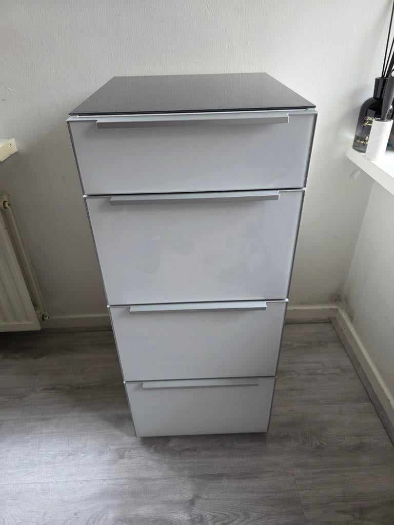 Ladekastje met glasplaat - 40x46x90 cm, Huis en Inrichting, Kasten | Ladekasten, Minder dan 50 cm, Gebruikt, Ophalen of Verzenden
