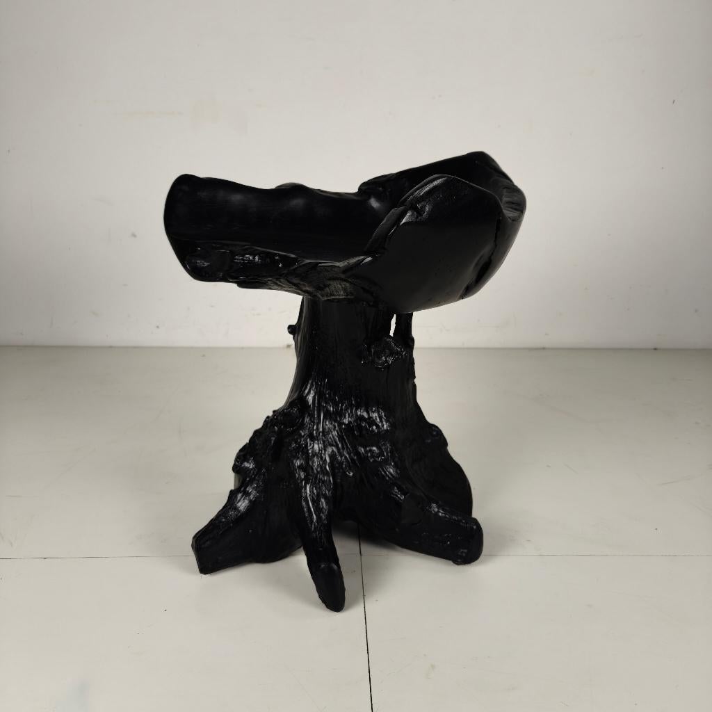 Zwarte boomstam stoel in mid-century stijl, Ophalen of Verzenden